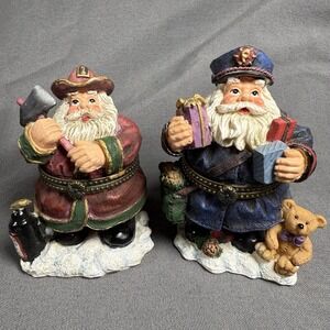 Vintage Santa Figure Trinket Box Christmas Decoration‎ Rare